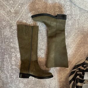Anthropologie Olive and Black Boots